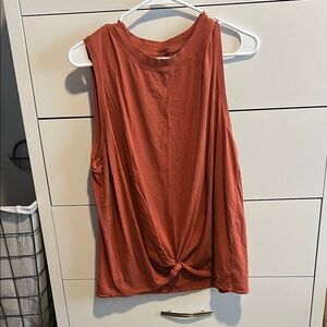 CALIA by Carrie Underwood Orange Muscle Tee Tie Front